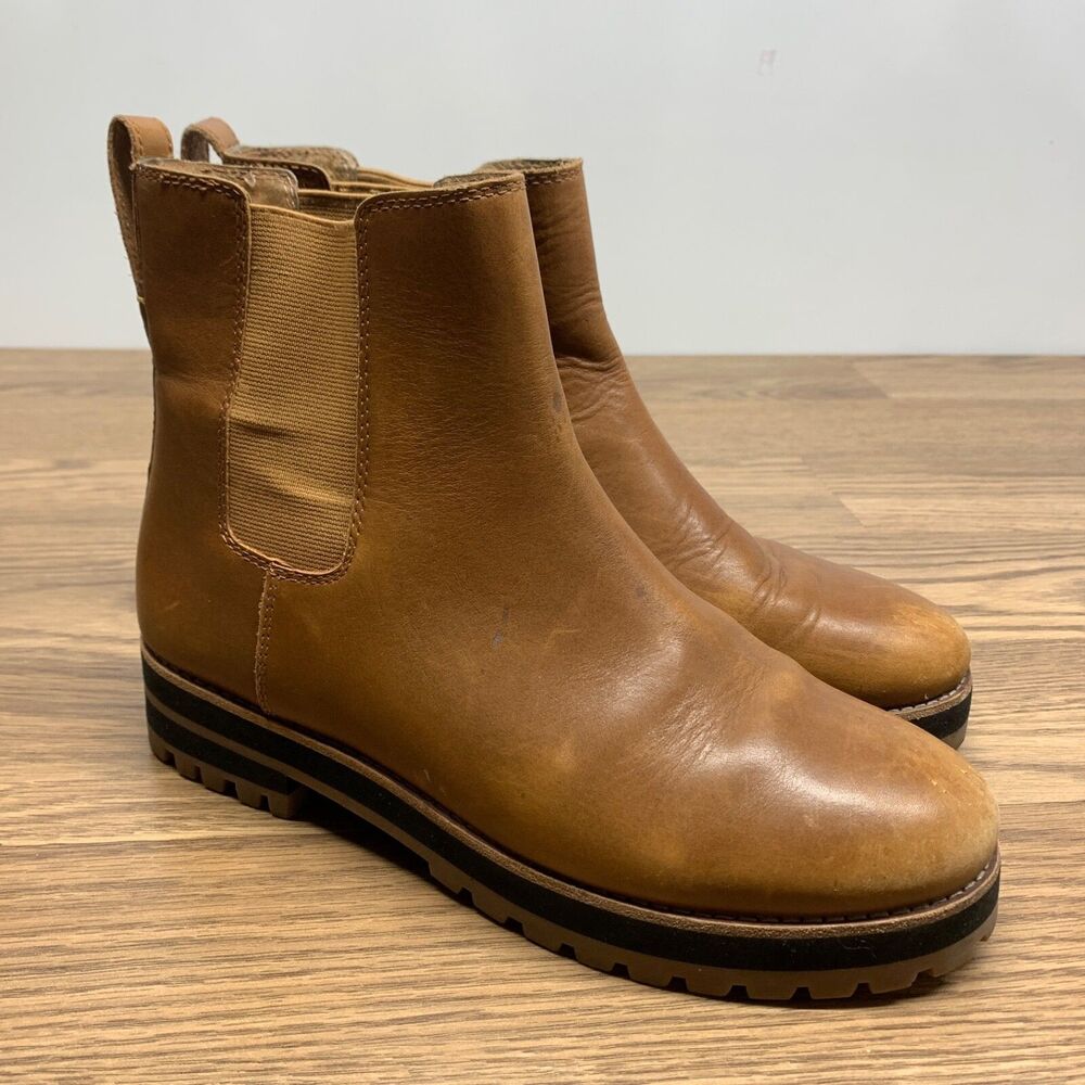 Madewell The Ivy Women's Chelsea Boot Size 8.5 Brown Leather‎ Pull-On Ankle Boot